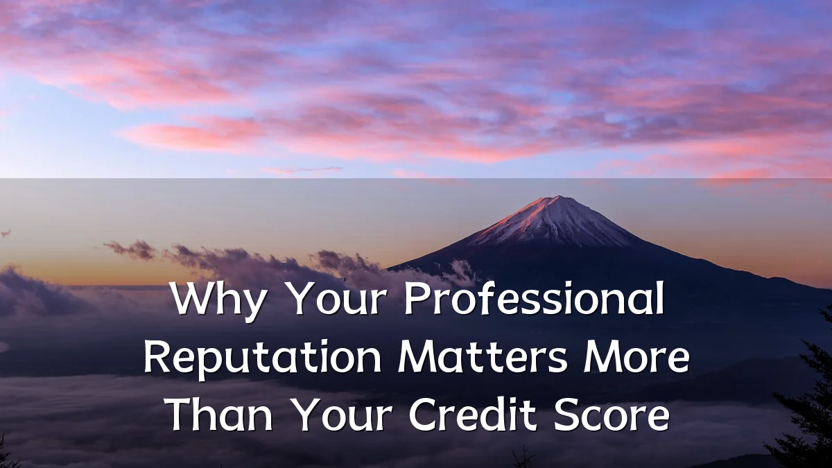 Why Your Professional Reputation Matters More Than Your Credit Score