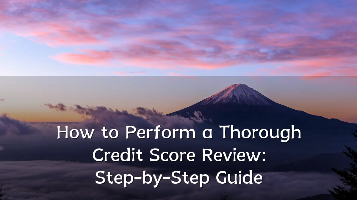How to Perform a Thorough Credit Score Review: Step-by-Step Guide